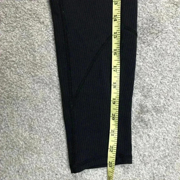 For The Love Of Lemons Leggings Black Color Ribbed Sz S - Picture 4 of 9